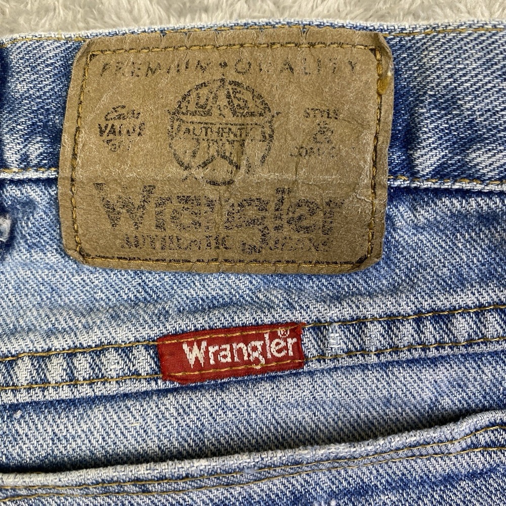 Wrangler Jeans Men Sz 40x29* Blue Denim Straight Workwear Cowboy Rodeo Western - Picture 6 of 14